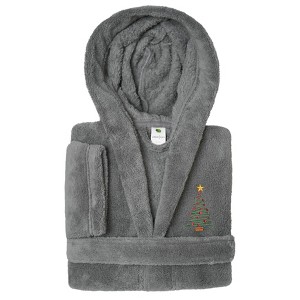 Linum Kids 100% Polyester SUPER PLUSH Double Brushed Hooded Bathrobe - 1 of 4
