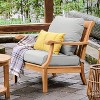 Cambridge Casual Robin 2pc Teak Wood Outdoor Lounge Chair with Oyster Cushion: Indonesian Craftsmanship, Weather-Resistant - 4 of 4