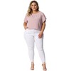 Agnes Orinda Women's Plus Size Elegant Pleated Petal Tulip Short Sleeve Office Work Summer Blouses - 3 of 4