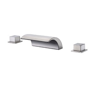 Sumerain Roman Tub Faucets Brushed Nickel,Waterfall Spout for High Flow Rate, with Rough-in Valve - 1 of 4
