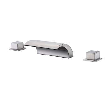 Sumerain Roman Tub Faucets Brushed Nickel,Waterfall Spout for High Flow Rate, with Rough-in Valve