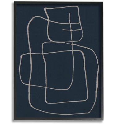 Stupell Industries Squiggle Shapes Abstract Lines Framed Giclee Art
