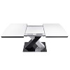 Okak Modern Square Stretchable Dining Table with X-Shape Leg and Metal Base for Dining Room, Living Room, Space-Saving - 3 of 4