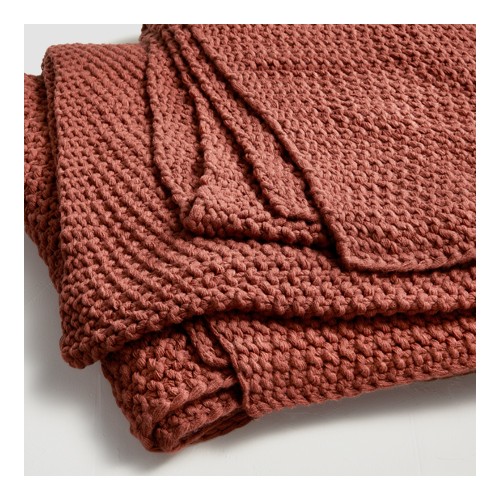 Full/Queen Chunky Knit Bed Blanket Clay - Casaluna™