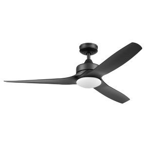 Honeywell Lynton 52" Ceiling Fan, Contemporary Indoor or Outdoor Fan with LED Light, Dual Mounting Options, Remote, & 3 Reversible Blades, Matte Black - 1 of 4