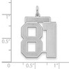 Black Bow Jewelry Sterling Silver, Jersey Collection, Large Number 81 Pendant - 2 of 4