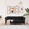 vidaXL Black Velvet 2-Seater Upholstered Loveseat - Modern Couch for Office/Living Room, Comfortable Padded Seating with Stable Wooden Legs - 2 of 4