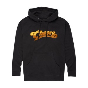 Men's Cheers Large Logo Graphic Fleece Pullover Hoodie - Black - X