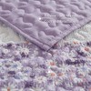 Okak 5-Piece Purple Seersucker Daisy Pattern Bed Comforter Set with Throw Pillow,Comfortable Coverlet Bedding Sets,Farmhouse Style - 3 of 4