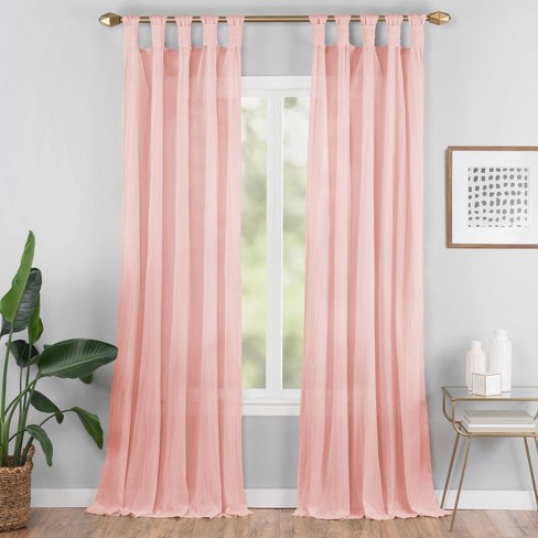95 X50 Priya Tab Top Light Filtering Window Curtain Panel Pink