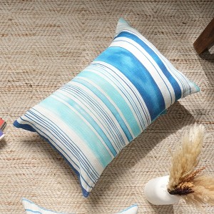 SEVOBAL Bed Pillows Stripe Throw Pillow, Decorative for Sofa, Bed, Durable Accent Cushion for Living Room, Bedroom, Multicolored, 18"*18"*2" - 1 of 4