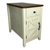 NicBex Farmhouse Nightstand with Charging Station Bedside Table with Barn Door and Drawer End Table for Bedroom, Living Room - 2 of 4