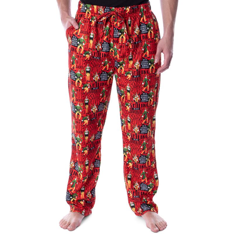 Elf The Movie Men's Cotton Headed Ninny Muggins Loungewear Pajama Pants Red, 1 of 6