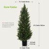 48 Inch Artificial Cedar Trees in Pots, 2 Pack – Faux Evergreen Tropical Plants for Indoor Outdoor Office, Home Garden Decor - 4 of 4