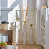 YONWAY  Metal Tall Floor Vases Set of 3, Gold Tall Floor Vases for Decor Living Room with Growing Vine Patterns, Embossed Body Pattern. - 4 of 4