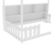 Okak Playhouse Floor Bed Twin Size with Guardrails,Kids Cottage Bed with Storage Bookshelf, Wooden House Bed Frame - 3 of 4