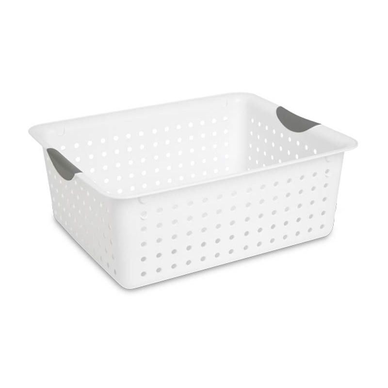 Sterilite Set of Ultra Plastic Storage Bin Baskets with Handles Including 6 Large and 6 Medium Containers for Household Organization, 12 Pack, 3 of 7