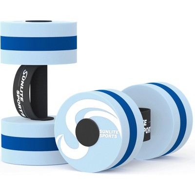Sunlite Sports High-density Eva Foam Dumbbell Set Water Weight Soft Padded Water Aerobics Aqua Therapy Pool Fitness Water Exercise Large Blue
