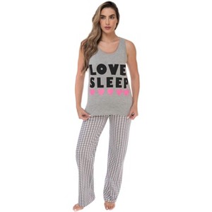 Just Love Womens Tank & Pant Cute Pajama Set - Ribbed PJ Sets Sleepwear Loungewear - 1 of 4