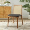 Modway Monarch Wood Dining Accent Chair with Cane Back and Padded Seat in Honey Natural Gray - 4 of 4