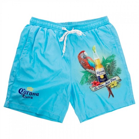 Corona Mens Corona Extra La Vida Mas Fina Tropical Board Shorts - Large