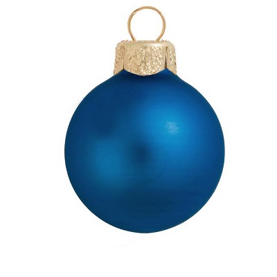 Northlight 12ct Matte Cobalt Blue Glass Ball Christmas Ornaments 2.75" (70mm)
