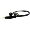 Sanoxy 6" 1 Male to 2 Female Gold Plated 3.5mm Audio Y Splitter Headphone Cable Black - 2 of 2