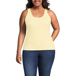 Lands' End Women's Pointelle Rib UNeck Tank - 1 of 3