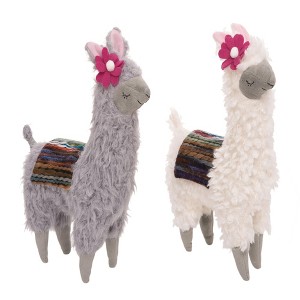 Transpac Home Decorations Plush Llama Figurine Set of 2, 11.0 inch H. - 1 of 1