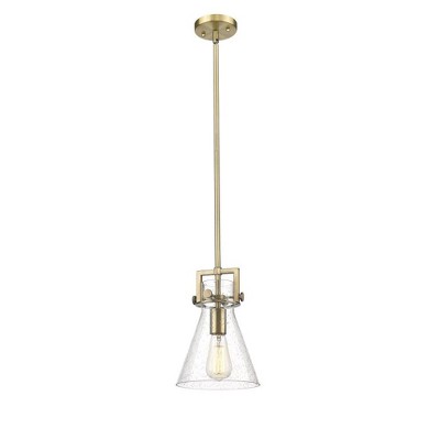 Newton Cone - 1 Light Stem Hung Pendant In Industrial Style-11.38 Inches Tall and 8 Inches Wide