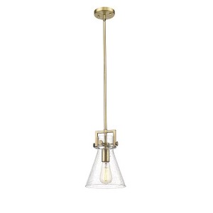 Innovations Lighting Newton Cone 1 - Light Pendant in  Brushed Brass - 1 of 1