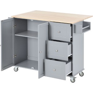 NicBex 3 Drawer Rolling Kitchen Island Cart with 1 Cabinet,Kitchen Island on Wheels with Towel Rack and Spice Rack,Island Table for Kitchen - 1 of 4
