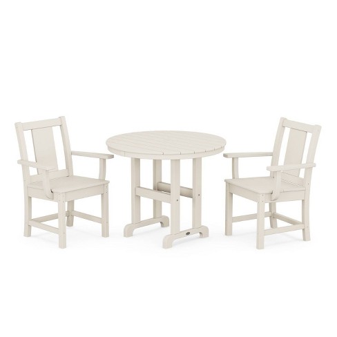 Polywood 3pc Prairie Farmhouse Outdoor Patio Dining Set Sand: Rust ...