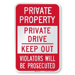 Private Drive Sign, Private Property Sign, 12 x 18 Inches - 1 of 3