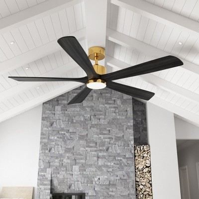 Famapy 62-Inch Ceiling Fan with Wood Blades and Reversible 6-Speed Motor