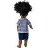 Doll Clothes Supertore Handmade Blue Plaid Lace-Trim Blouse & Cargo Shorts for 18 inch Girl Dolls - 4 of 4