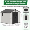 EAGLE PEAK 8x8 Resin Outdoor Storage Shed, Garden Shed with Floor and Lockable Doors, Tool and Equipment Storage, White/Gray - 4 of 4