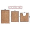 Luxury Reversible Bathroom Rugs Set, Washable Rug, Extra Soft and Absorbent bath Rug, Non-Slip Bath Mat Set, 3 Pcs Set with Contour, Linen - 3 of 4