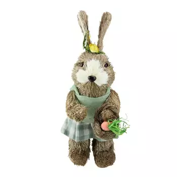 Northlight 8.5” Sisal Piglet With Easter Bunny Ears Spring Figure ...