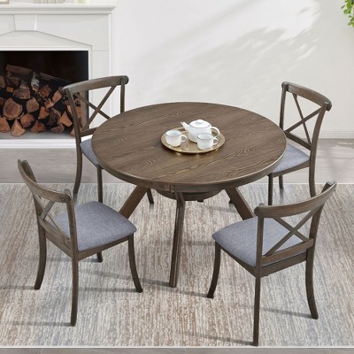 NicBex Dining Chairs Set of 2 Upholstered Chair Cross Back Style Wood Dining Counter Height Chairs for Kitchen