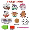 Christmas Coasters DIY Kit 6Packs w/Holder Snowman Gingerbread Man Penguin Santa Claus Pattern Non Slip Acrylic Cup Coaster 5D Full Drill Rhinestones - 2 of 4
