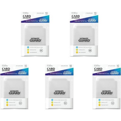 Ultimate Guard 5 Packs Ultimate Guard Transparent Card Dividers (10) Standard Size Value Bundle!