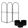 Kate and Laurel Gayla Arch Metal Freestanding Planter, 31x7.5x30, Black - 2 of 4