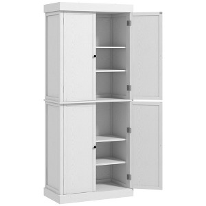 72" Kitchen Cabinet, Pantry Storage Cabinet with Doors and Shelves, Freestanding Food Pantry Cabinet Wood Grain - 1 of 4