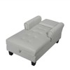 2 in 1 Chaise Lounge Indoor Sleeper Sofa Bed Chair Upholstered Corduroy Storage Bench Rolled Arms Silver Rivets Button Tufting Living Room - 4 of 4