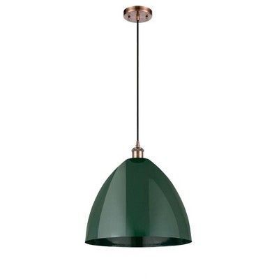 Plymouth Dome - 1 Light Cord Hung Mini Pendant In Industrial Style-18.75 Inches Tall and 16 Inches Wide