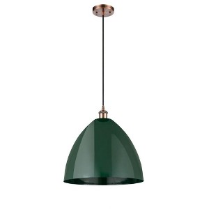 Plymouth Dome - 1 Light Cord Hung Mini Pendant In Industrial Style-18.75 Inches Tall and 16 Inches Wide - 1 of 1