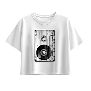 Girls' - Instant Message - Big Cassette Tape Short Sleeve Boxy Graphic T-Shirt - 1 of 3