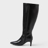 Women’s Nelly Under Knee Heeled Boots with Memory Foam Insole – A New Day™ Black - 2 of 3