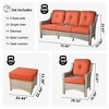 XIZZI 5 Pieces Wicker Furniture, Outside Conversation Set, 3-Seat Sofa with Cushion, High Back Rattan Chairs and Ottomans for Garden Backyard - 4 of 4